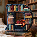 Book Dragon Alphabet Initial Letters Pillow, Personalized Gifts For Book Lovers