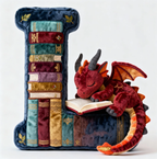 Book Dragon Alphabet Initial Letters Pillow, Personalized Gifts For Book Lovers