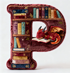 Book Dragon Alphabet Initial Letters Pillow, Personalized Gifts For Book Lovers
