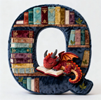 Book Dragon Alphabet Initial Letters Pillow, Personalized Gifts For Book Lovers