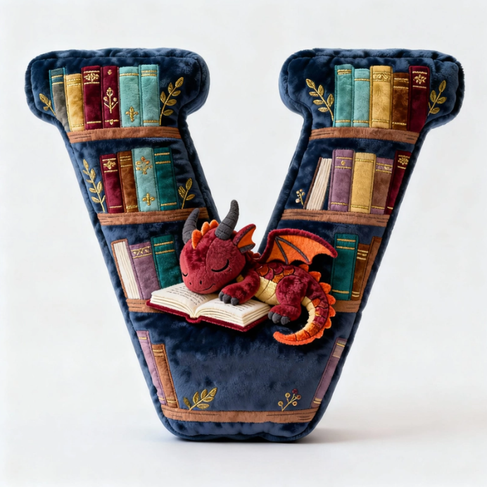 Book Dragon Alphabet Initial Letters Pillow, Personalized Gifts For Book Lovers