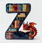 Book Dragon Alphabet Initial Letters Pillow, Personalized Gifts For Book Lovers