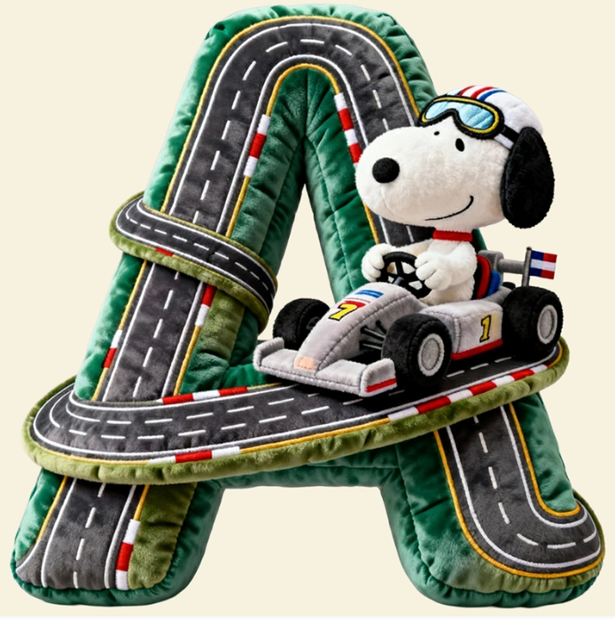 Cute Alphabet Letters Pillow – Personalized Gift for Racing Lovers