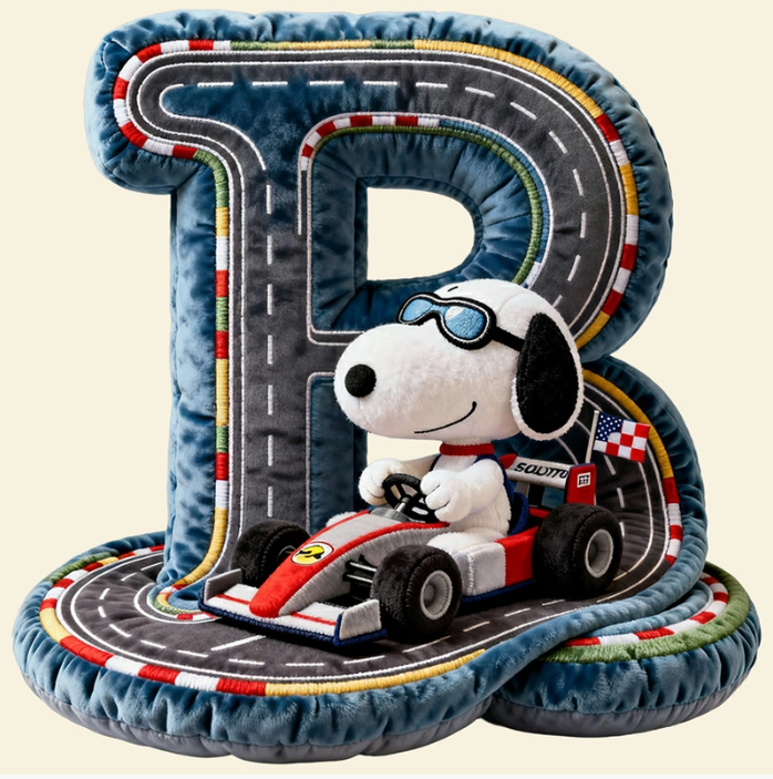 Cute Alphabet Letters Pillow – Personalized Gift for Racing Lovers