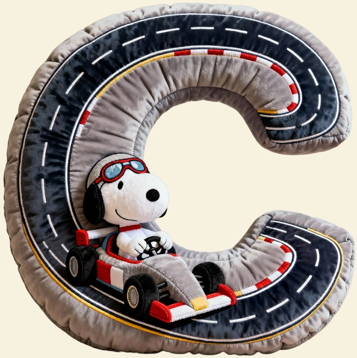 Cute Alphabet Letters Pillow – Personalized Gift for Racing Lovers