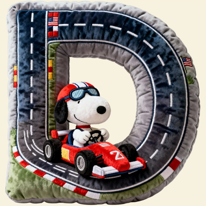 Cute Alphabet Letters Pillow – Personalized Gift for Racing Lovers