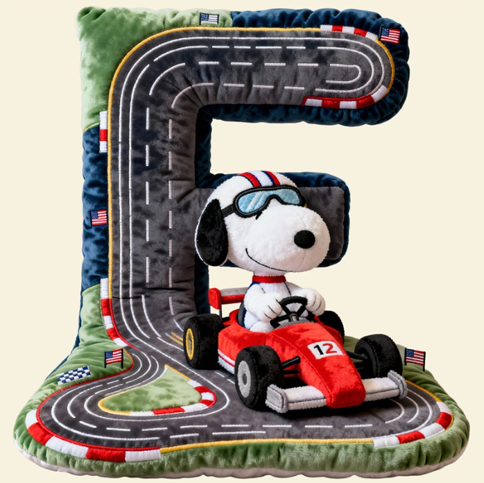 Cute Alphabet Letters Pillow – Personalized Gift for Racing Lovers