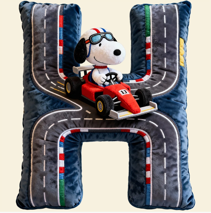 Cute Alphabet Letters Pillow – Personalized Gift for Racing Lovers
