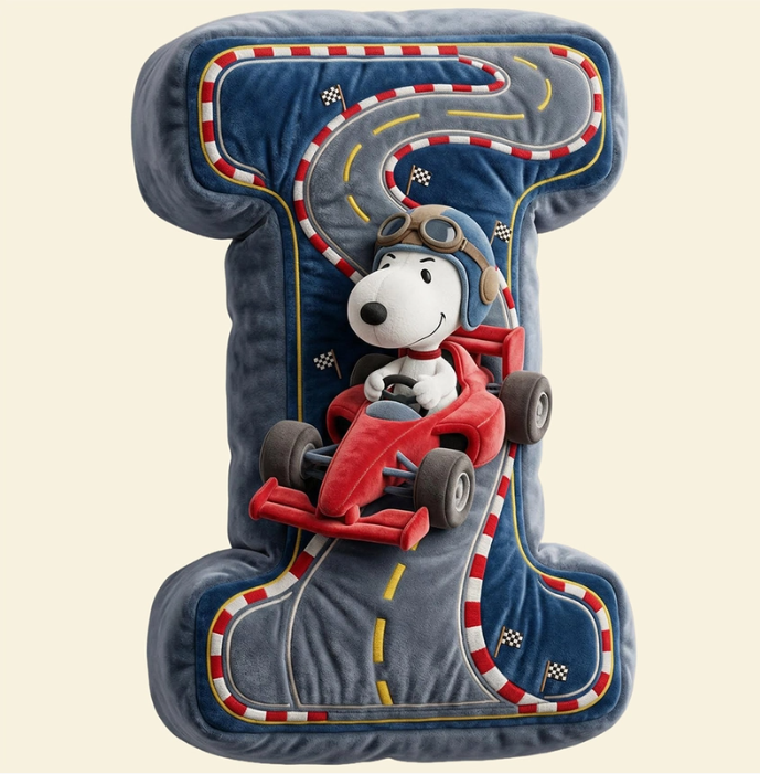 Cute Alphabet Letters Pillow – Personalized Gift for Racing Lovers