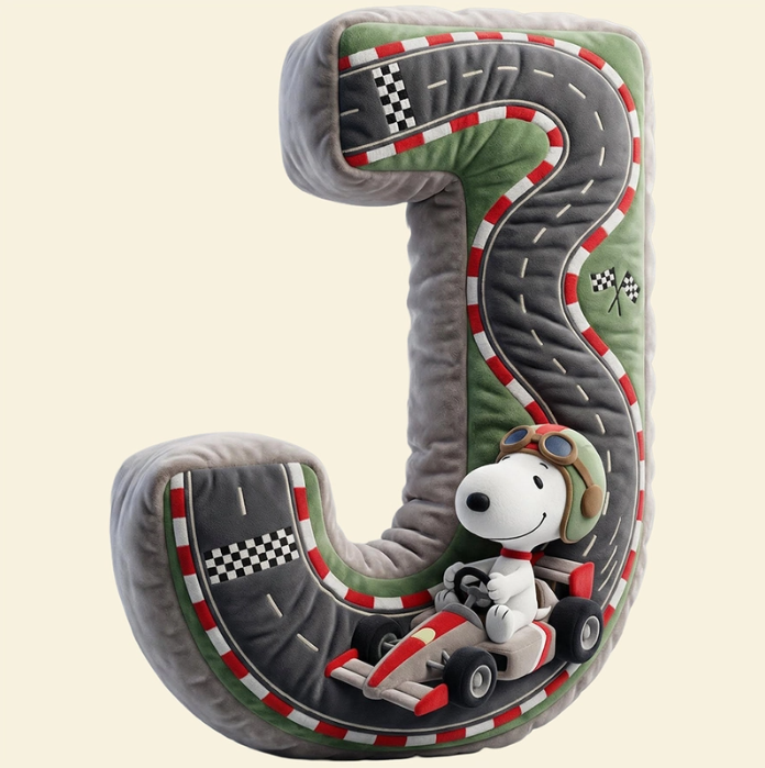 Cute Alphabet Letters Pillow – Personalized Gift for Racing Lovers