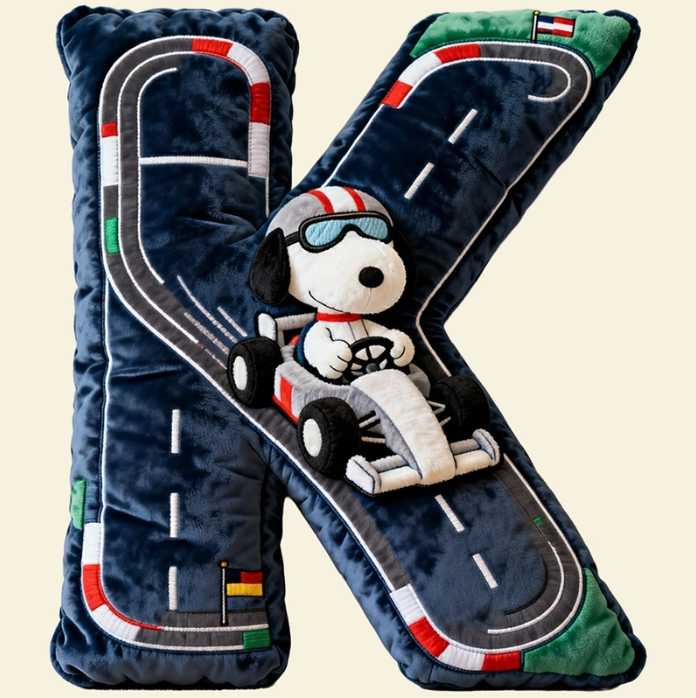 Cute Alphabet Letters Pillow – Personalized Gift for Racing Lovers