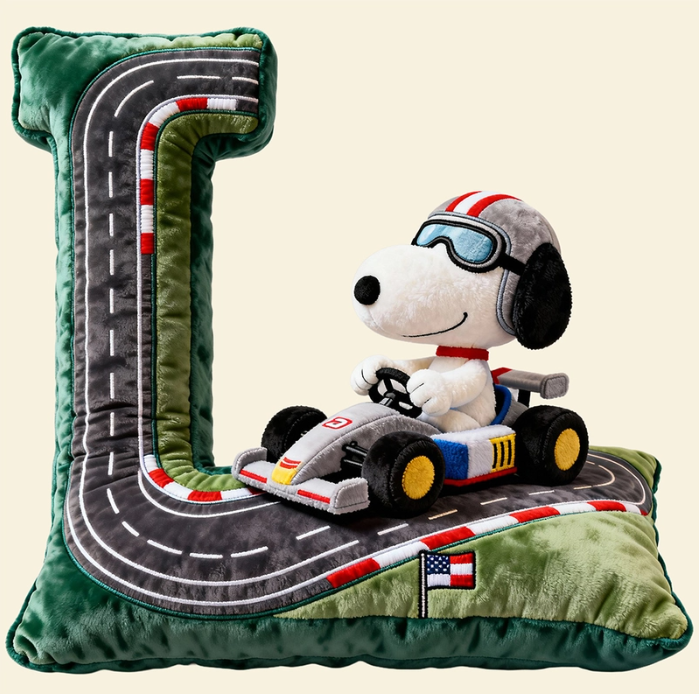 Cute Alphabet Letters Pillow – Personalized Gift for Racing Lovers
