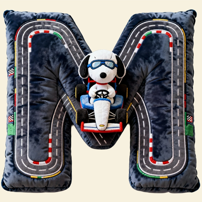 Cute Alphabet Letters Pillow – Personalized Gift for Racing Lovers
