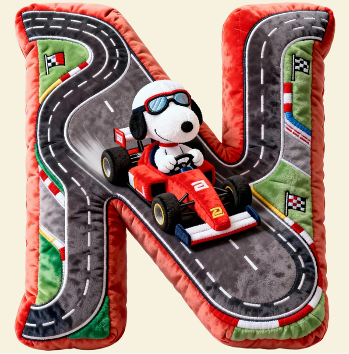 Cute Alphabet Letters Pillow – Personalized Gift for Racing Lovers