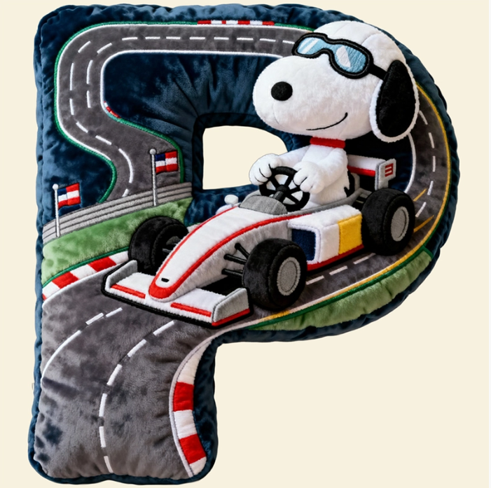 Cute Alphabet Letters Pillow – Personalized Gift for Racing Lovers