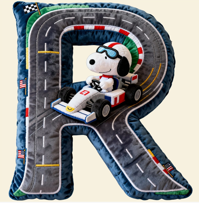 Cute Alphabet Letters Pillow – Personalized Gift for Racing Lovers