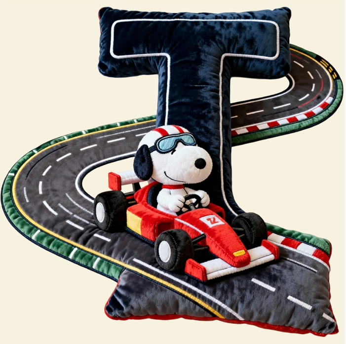 Cute Alphabet Letters Pillow – Personalized Gift for Racing Lovers