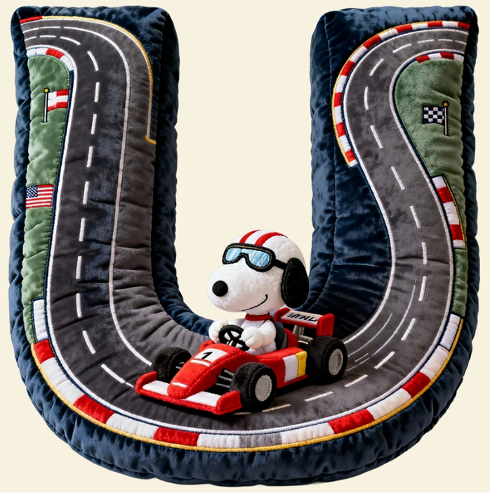 Cute Alphabet Letters Pillow – Personalized Gift for Racing Lovers
