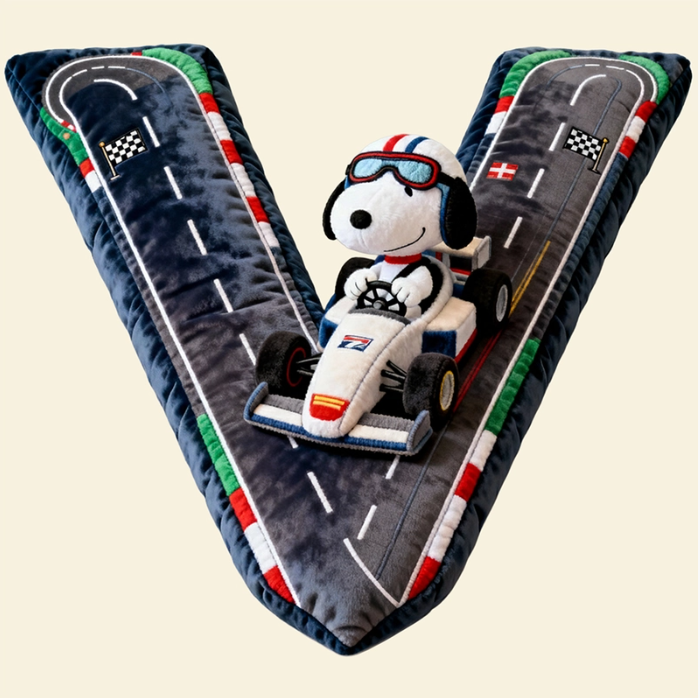 Cute Alphabet Letters Pillow – Personalized Gift for Racing Lovers