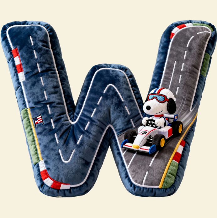 Cute Alphabet Letters Pillow – Personalized Gift for Racing Lovers