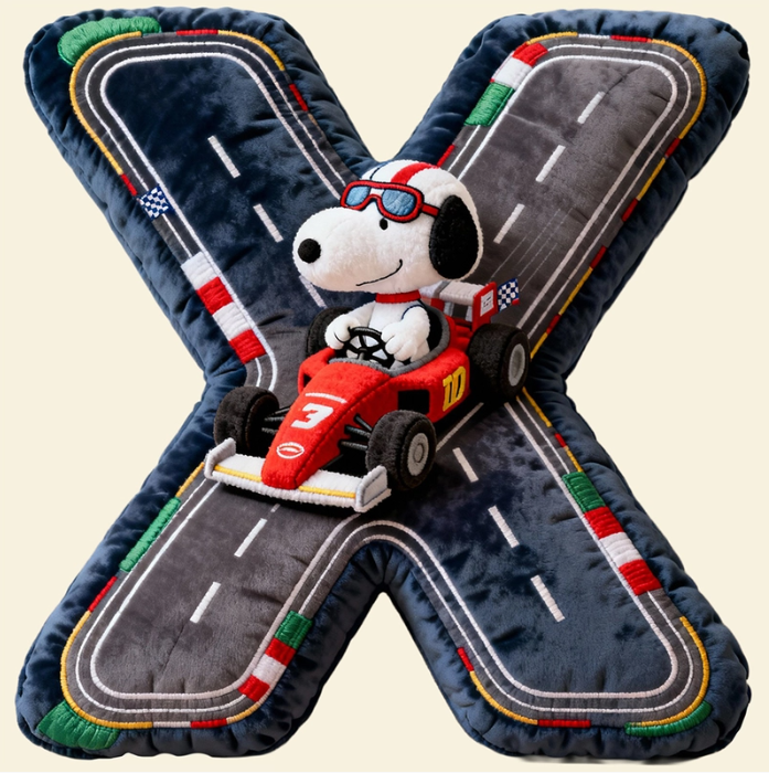 Cute Alphabet Letters Pillow – Personalized Gift for Racing Lovers