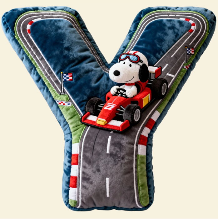 Cute Alphabet Letters Pillow – Personalized Gift for Racing Lovers