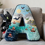 Fantasy World Alphabet Initial Letter Shaped Pillow - Personalized Gifts For Kids & Cuteness Lovers