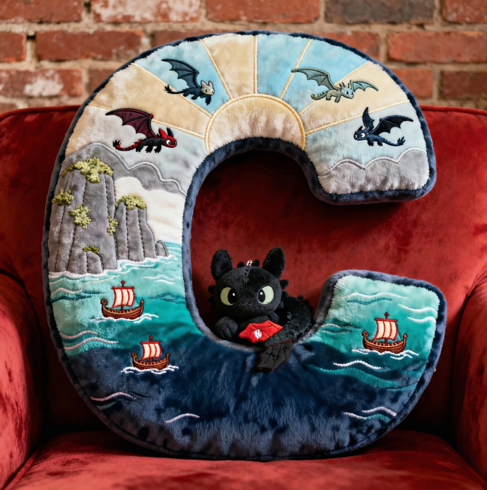 Fantasy World Alphabet Initial Letter Shaped Pillow - Personalized Gifts For Kids & Cuteness Lovers