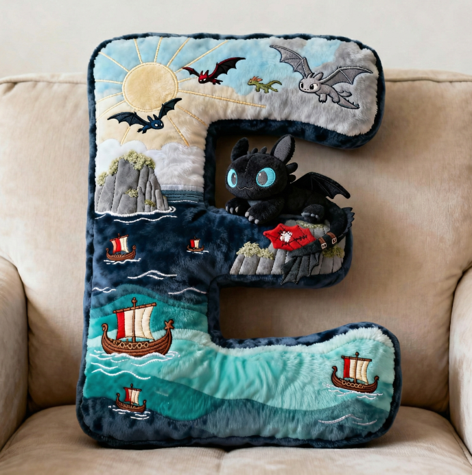 Fantasy World Alphabet Initial Letter Shaped Pillow - Personalized Gifts For Kids & Cuteness Lovers