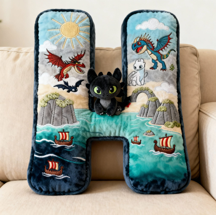 Fantasy World Alphabet Initial Letter Shaped Pillow - Personalized Gifts For Kids & Cuteness Lovers
