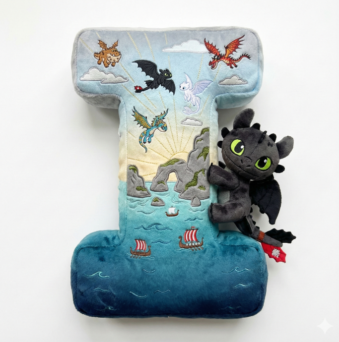 Fantasy World Alphabet Initial Letter Shaped Pillow - Personalized Gifts For Kids & Cuteness Lovers