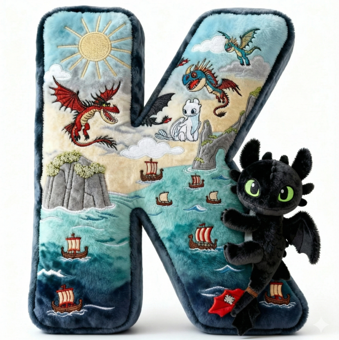 Fantasy World Alphabet Initial Letter Shaped Pillow - Personalized Gifts For Kids & Cuteness Lovers