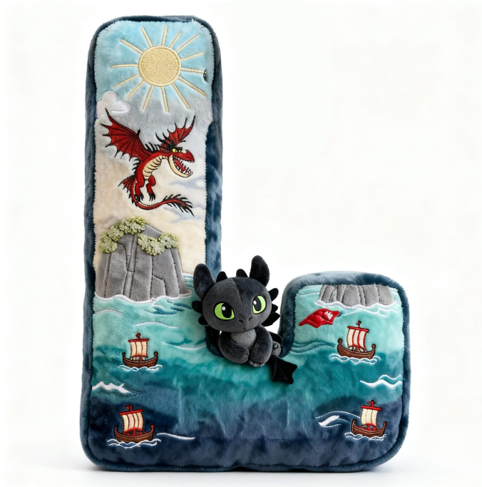 Fantasy World Alphabet Initial Letter Shaped Pillow - Personalized Gifts For Kids & Cuteness Lovers