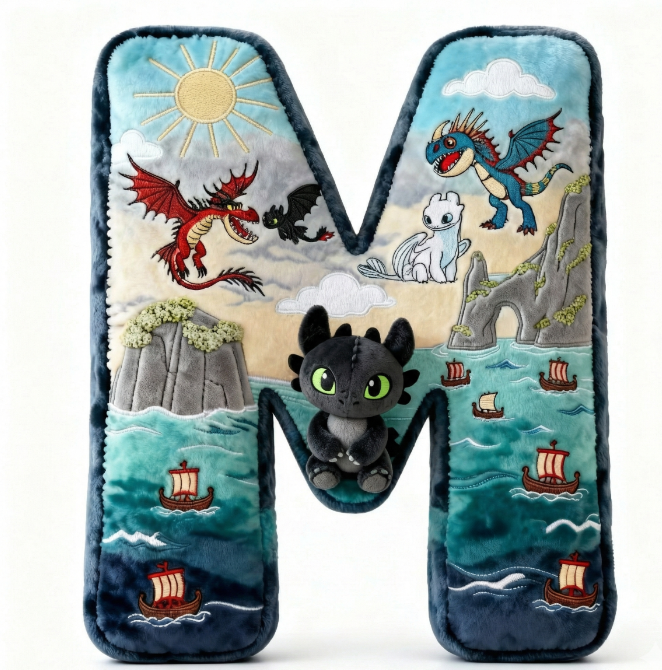 Fantasy World Alphabet Initial Letter Shaped Pillow - Personalized Gifts For Kids & Cuteness Lovers