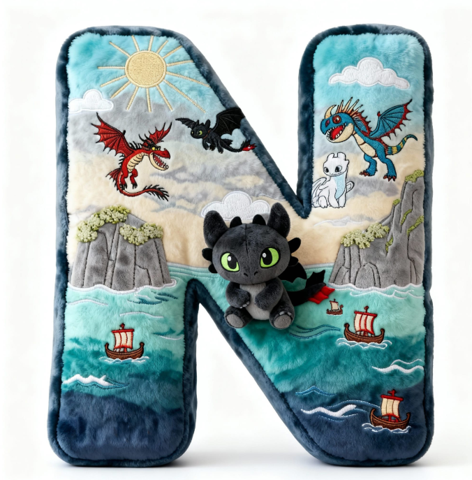 Fantasy World Alphabet Initial Letter Shaped Pillow - Personalized Gifts For Kids & Cuteness Lovers