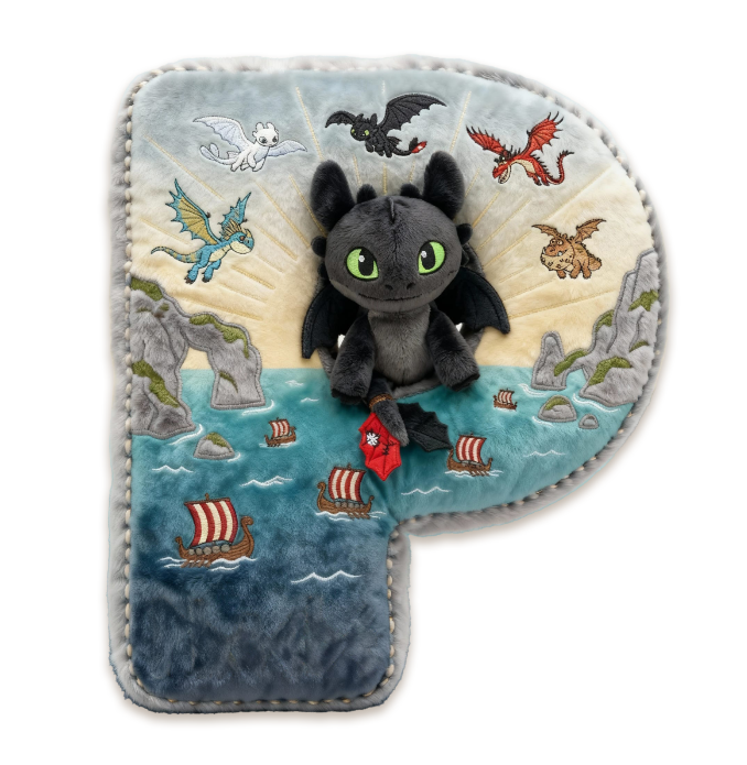 Fantasy World Alphabet Initial Letter Shaped Pillow - Personalized Gifts For Kids & Cuteness Lovers