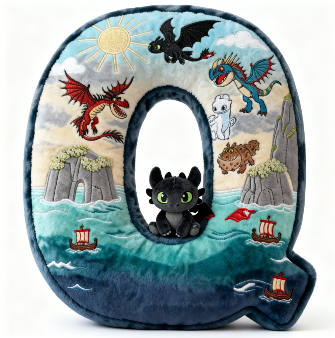 Fantasy World Alphabet Initial Letter Shaped Pillow - Personalized Gifts For Kids & Cuteness Lovers