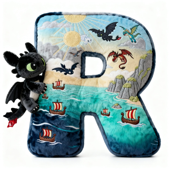 Fantasy World Alphabet Initial Letter Shaped Pillow - Personalized Gifts For Kids & Cuteness Lovers