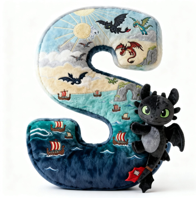Fantasy World Alphabet Initial Letter Shaped Pillow - Personalized Gifts For Kids & Cuteness Lovers