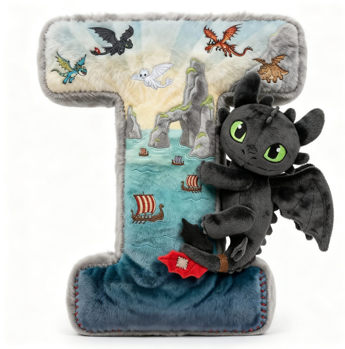 Fantasy World Alphabet Initial Letter Shaped Pillow - Personalized Gifts For Kids & Cuteness Lovers