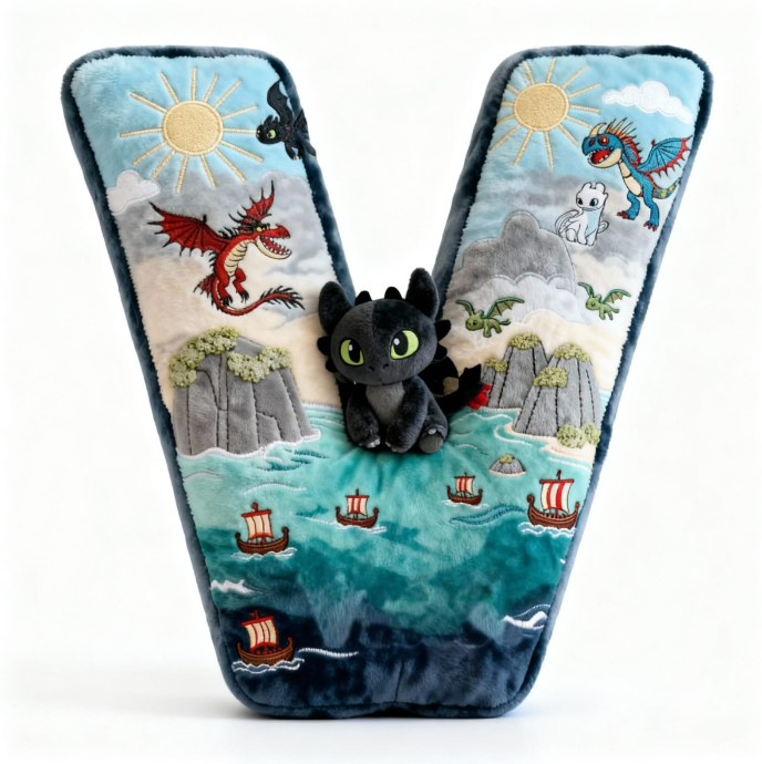 Fantasy World Alphabet Initial Letter Shaped Pillow - Personalized Gifts For Kids & Cuteness Lovers