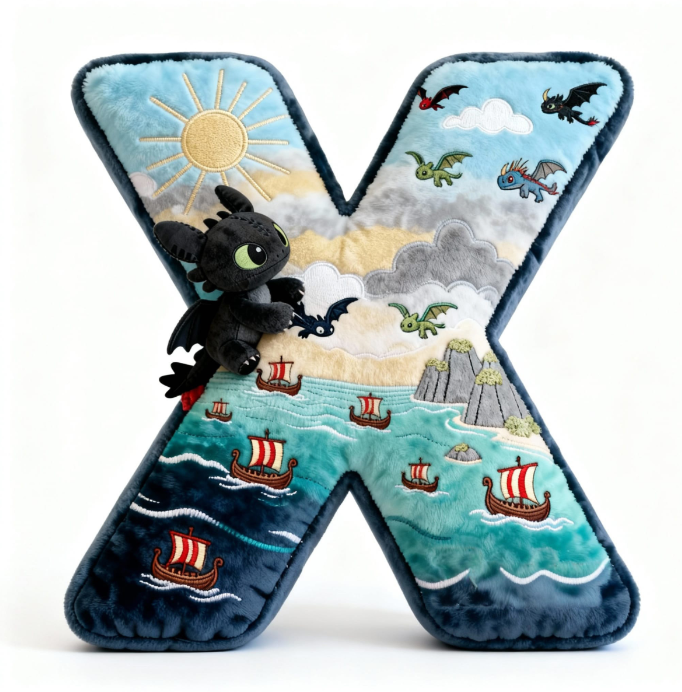 Fantasy World Alphabet Initial Letter Shaped Pillow - Personalized Gifts For Kids & Cuteness Lovers