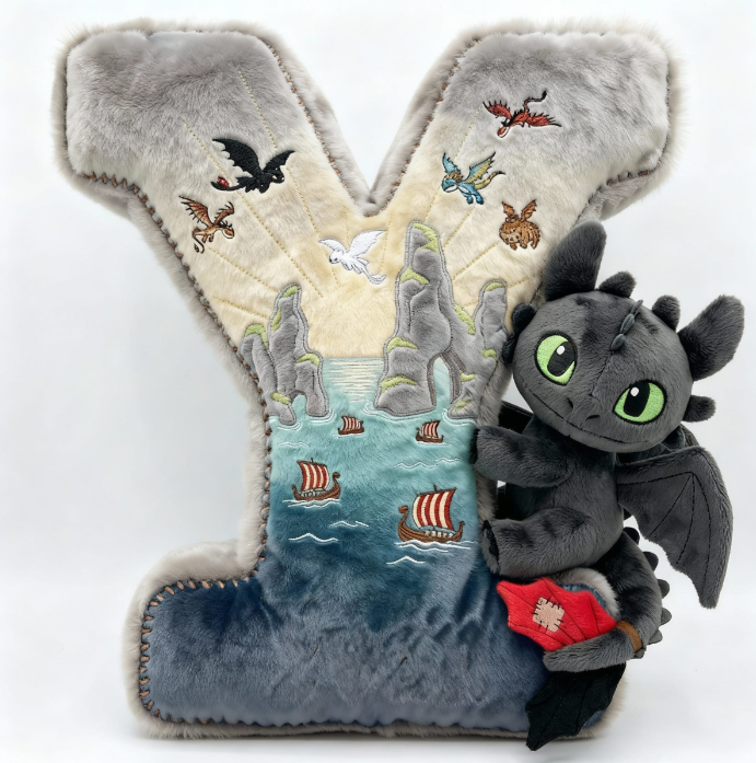 Fantasy World Alphabet Initial Letter Shaped Pillow - Personalized Gifts For Kids & Cuteness Lovers