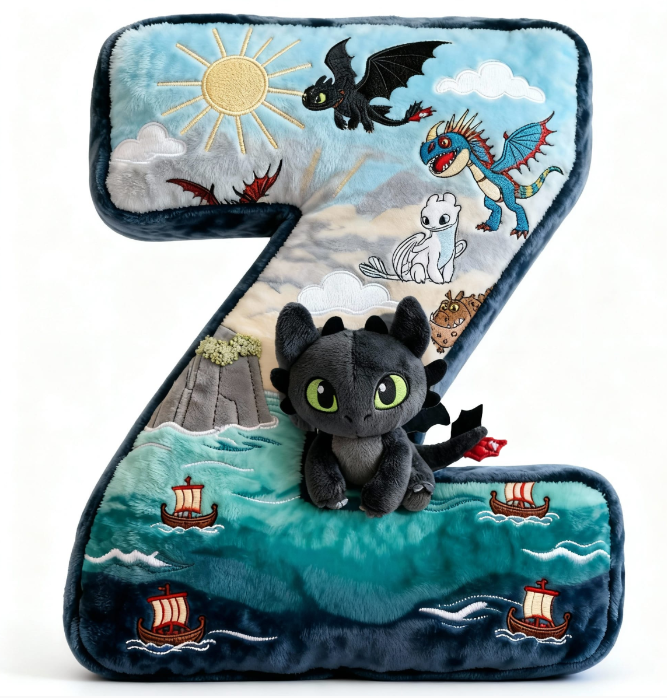 Fantasy World Alphabet Initial Letter Shaped Pillow - Personalized Gifts For Kids & Cuteness Lovers