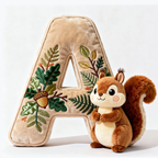 Squirrel Alphabet Initial Letter Custom Shaped Pillow - Personalized Gifts For Kids
