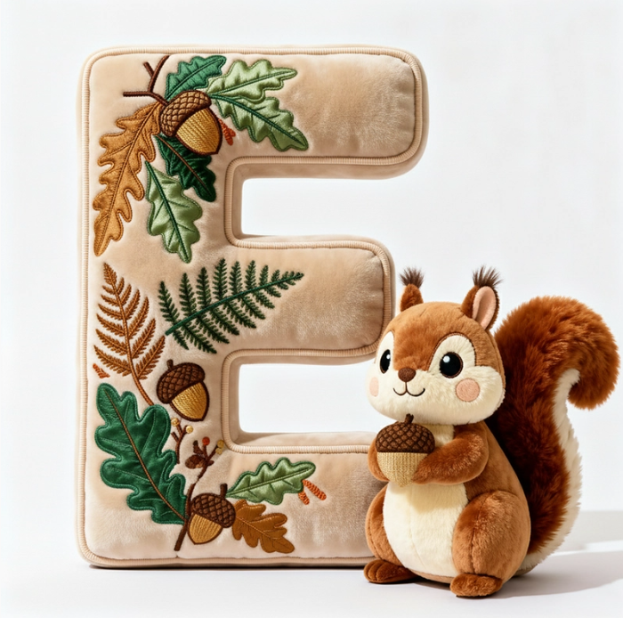 Squirrel Alphabet Initial Letter Custom Shaped Pillow - Personalized Gifts For Kids
