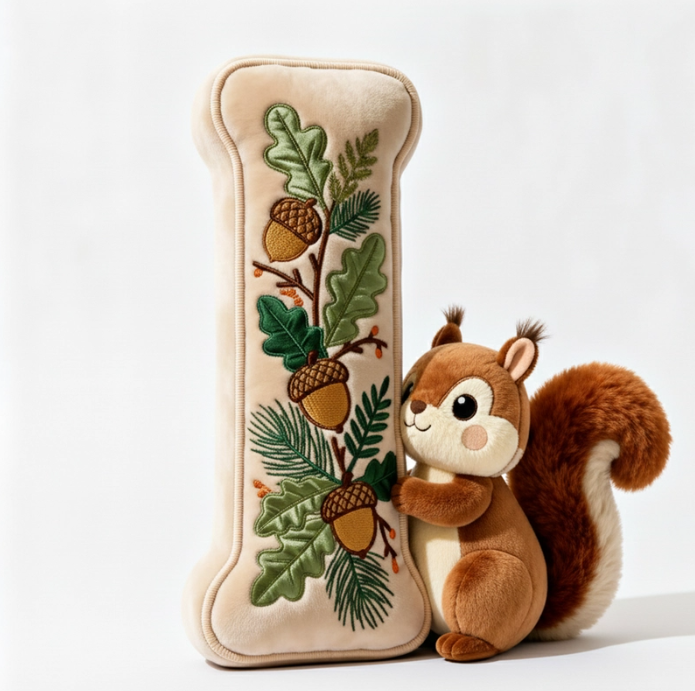 Squirrel Alphabet Initial Letter Custom Shaped Pillow - Personalized Gifts For Kids