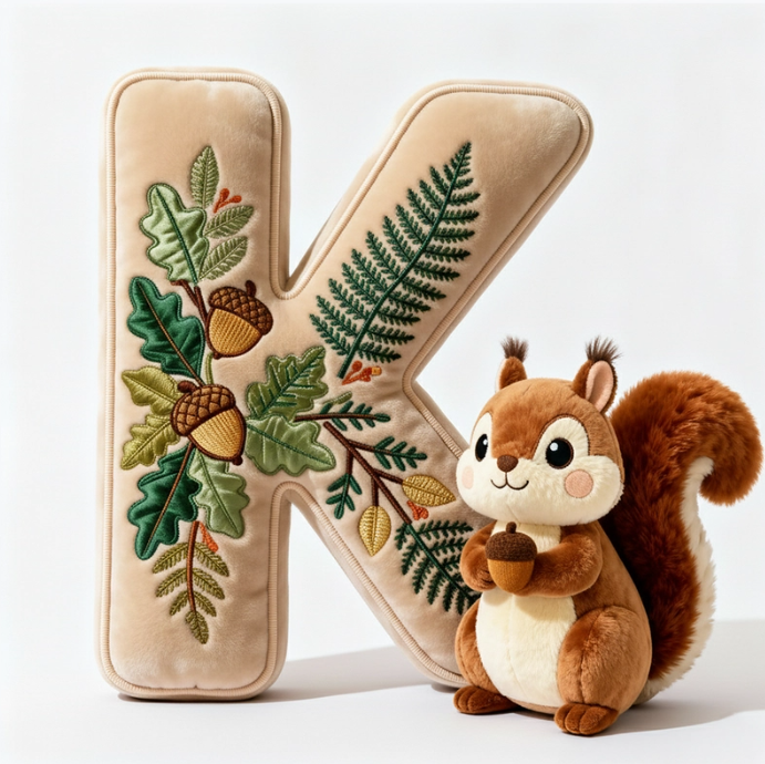 Squirrel Alphabet Initial Letter Custom Shaped Pillow - Personalized Gifts For Kids