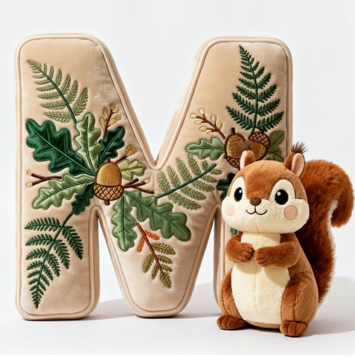 Squirrel Alphabet Initial Letter Custom Shaped Pillow - Personalized Gifts For Kids