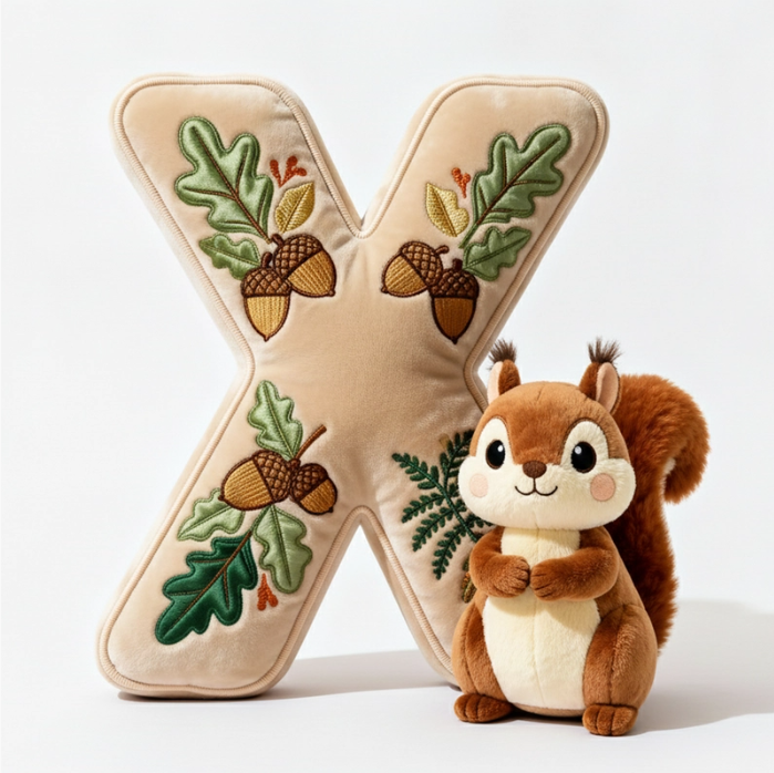 Squirrel Alphabet Initial Letter Custom Shaped Pillow - Personalized Gifts For Kids